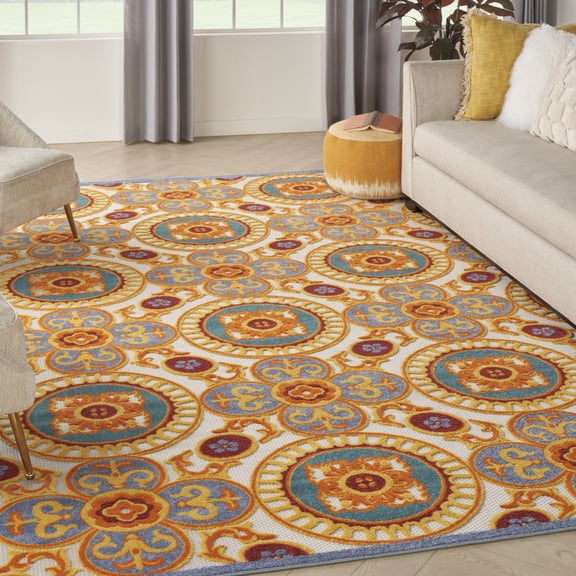 Nourison Aloha Indoor/Outdoor Multicolor 7' x 10' Area Rug (7x10)