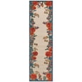 thumbnail image 1 of Nourison Aloha Floral Bordered Flatweave High-Low Indoor Outdoor Runner Rug Ivory Multicolor 2' x 6', 1 of 9