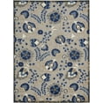 thumbnail image 1 of Nourison Aloha Floral Textured Outdoor Area Rug Natural Blue 9' x 12', 1 of 10