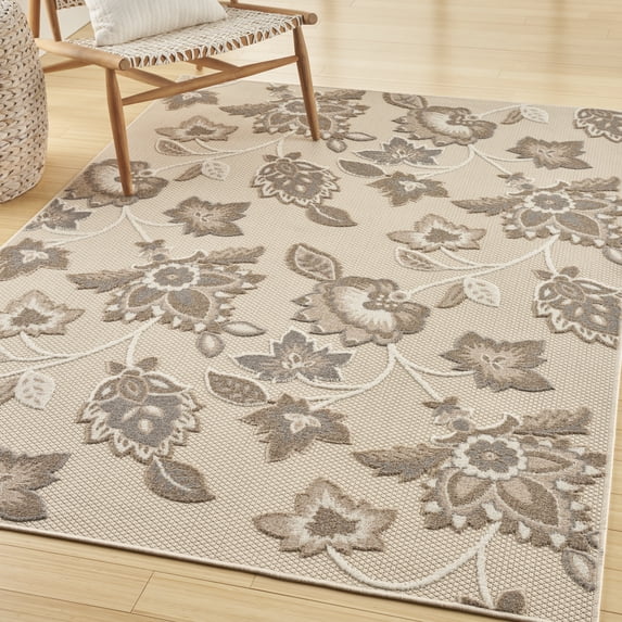 Nourison Aloha Indoor/Outdoor Beige 7'10" x 10'6" Area Rug, (8x10)
