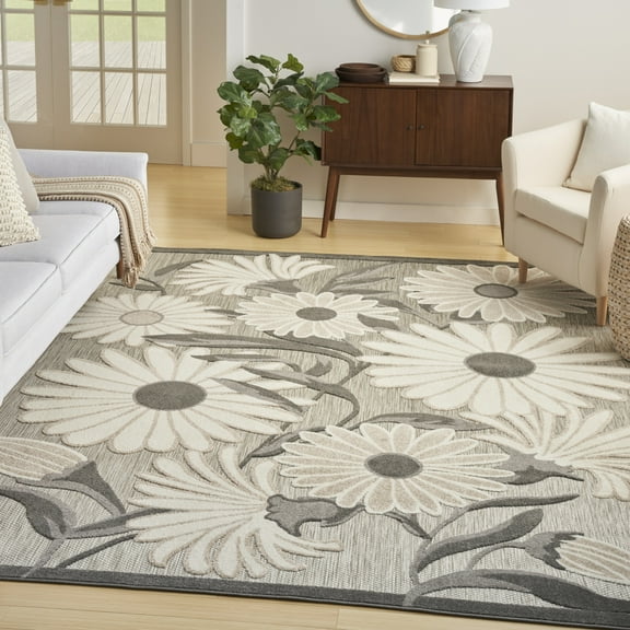 Nourison Aloha Indoor/Outdoor Beige 7'10" x 10'6" Area Rug, (8x11)