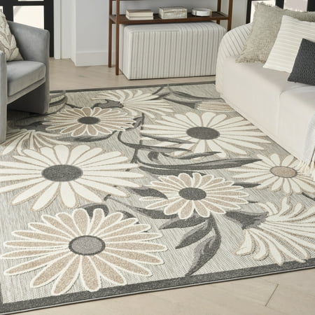 Nourison Aloha Indoor/Outdoor Beige 9' x 12' Area Rug, (9x12)