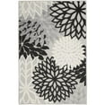 thumbnail image 1 of Nourison Aloha Indoor/Outdoor Black White 3' x 5' Area Rug, (3x5), 1 of 8