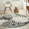 thumbnail image 1 of Nourison Aloha Indoor/Outdoor Black White 4' x ROUND Area Rug, (4x Round), 1 of 10