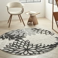 thumbnail image 1 of Nourison Aloha Indoor/Outdoor Black White 5'3" x ROUND Area Rug, (5 Round), 1 of 9