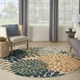 thumbnail image 1 of Nourison Aloha Indoor/Outdoor Blue Green 7'10" x Round Area Rug (8 Round), 1 of 9