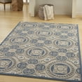 thumbnail image 1 of Nourison Aloha Indoor/Outdoor Blue/Grey 3'6" x 5'6" Area Rug, (4x6), 1 of 9
