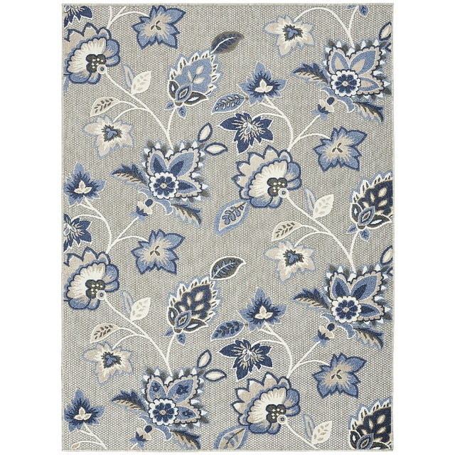 Free Shipping! Nourison Aloha Indoor/Outdoor Blue/Grey 5'3
