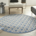 thumbnail image 1 of Nourison Aloha Indoor/Outdoor Blue/Grey 5'3" x ROUND Area Rug, (5 Round), 1 of 9