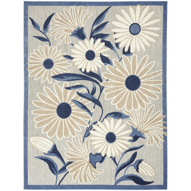 Nourison Aloha Indoor/Outdoor Blue/Grey 7'10
