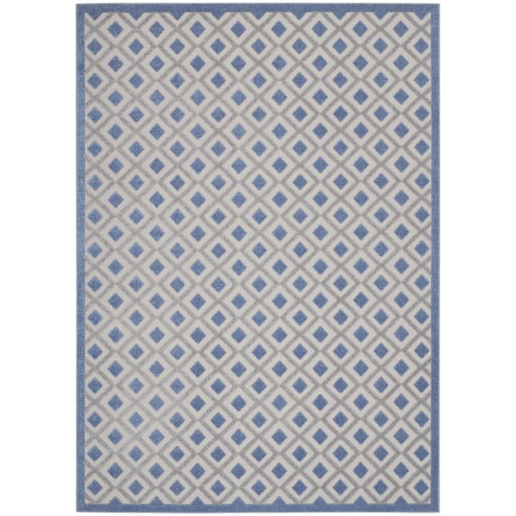 Nourison Aloha Indoor/Outdoor Blue/Grey 9'6" x 13' Area Rug, (10x13)
