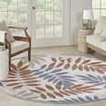 thumbnail image 1 of Nourison Aloha Indoor/Outdoor Blue Mocha 5'3" x Round Area Rug (5 Round), 1 of 9