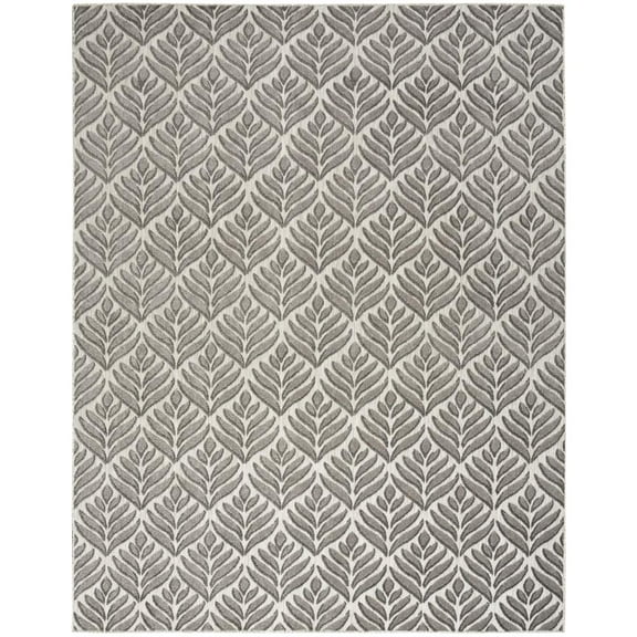 Nourison Aloha Indoor/Outdoor Charcoal 5'3" x 7'5" Area Rug, (5x7)