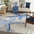 thumbnail image 1 of Nourison Aloha Indoor/Outdoor Coastal Tropical Blue/Grey 7'10" x 10'6" Area Rug, (8' x 11'), 1 of 9