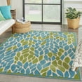 thumbnail image 1 of Nourison Aloha Indoor/Outdoor Contemporary Botanical Blue/Green 5'3" x 7' Area Rug, (5' x 7'), 1 of 9