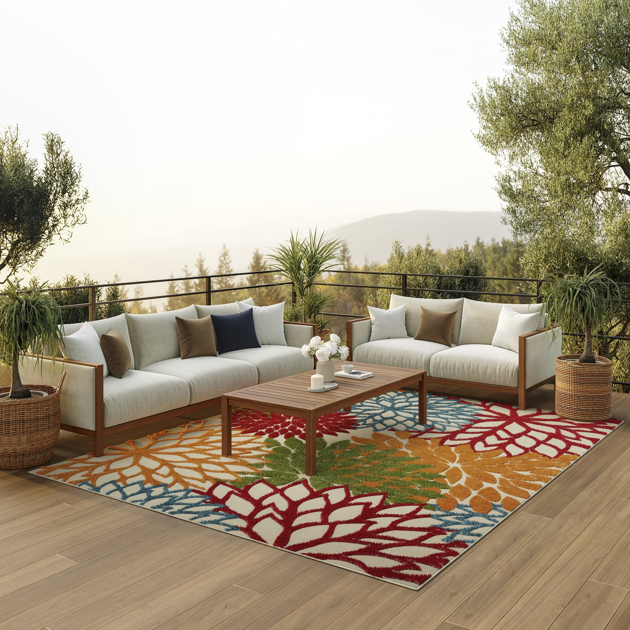 Nourison Aloha Indoor/Outdoor Natural 7' x 10' Area Rug, (7x10