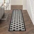 thumbnail image 1 of Nourison Aloha Indoor/Outdoor Geometric Modern Black White 2'3" x 10' Area Rug, (2' x 10'), 1 of 8