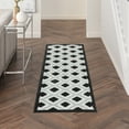 thumbnail image 1 of Nourison Aloha Indoor/Outdoor Geometric Modern Black White 2' x 6' Area Rug, (2' x 6'), 1 of 8