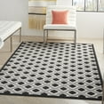 thumbnail image 1 of Nourison Aloha Indoor/Outdoor Geometric Modern Black White 5'3" x 7'5" Area Rug, (5' x 7'), 1 of 9