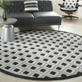 thumbnail image 1 of Nourison Aloha Indoor/Outdoor Geometric Modern Black White 7'10" x round Area Rug, (8' Round), 1 of 9