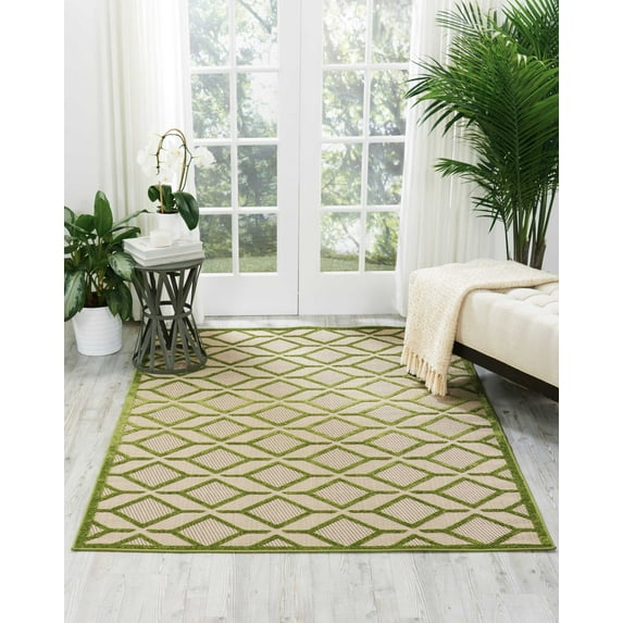 Nourison Aloha Indoor/Outdoor Green 9'6" x 13' Area Rug, (10x13)