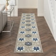 thumbnail image 1 of Nourison Aloha Indoor/Outdoor Grey/Blue 2'3" x 12' Area Rug, (2x12), 1 of 8