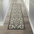 thumbnail image 1 of Nourison Aloha Indoor/Outdoor Grey/Charcoal 2' x 6' Area Rug, (2x6), 1 of 9