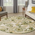 thumbnail image 1 of Nourison Aloha Indoor/Outdoor Ivory Green 5'3" x Round Area Rug (5 Round), 1 of 9
