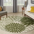 thumbnail image 1 of Nourison Aloha Indoor/Outdoor Ivory Green 7'10" x Round Area Rug (8 Round), 1 of 9