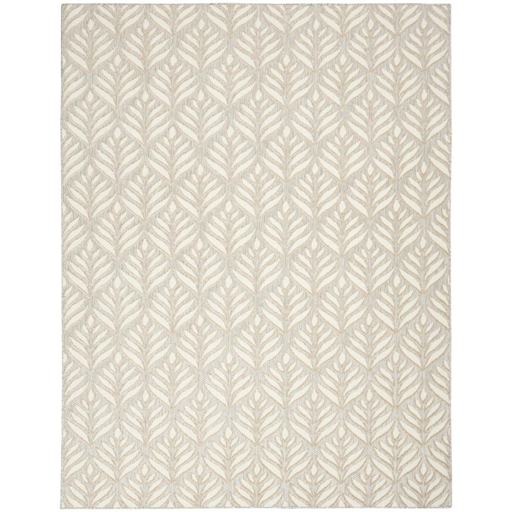 Aloha Tropical Palm 5'3" x 7'5" Ivory Grey Outdoor Rug