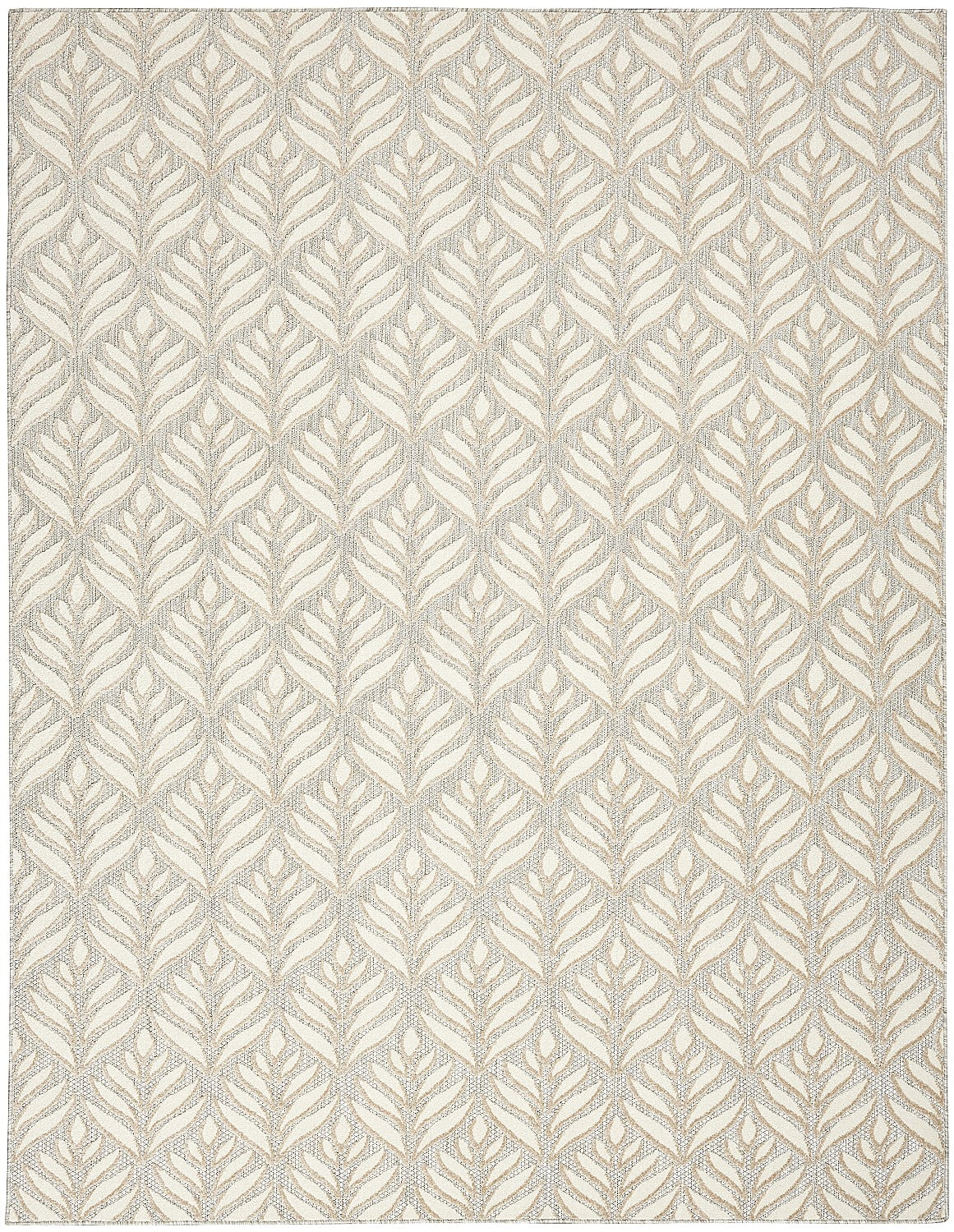 Aloha Tropical Palm 5'3" x 7'5" Ivory Grey Outdoor Rug