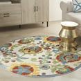 thumbnail image 1 of Nourison Aloha Indoor/Outdoor Ivory/Multi 4' x ROUND Area Rug, (4x Round), 1 of 9