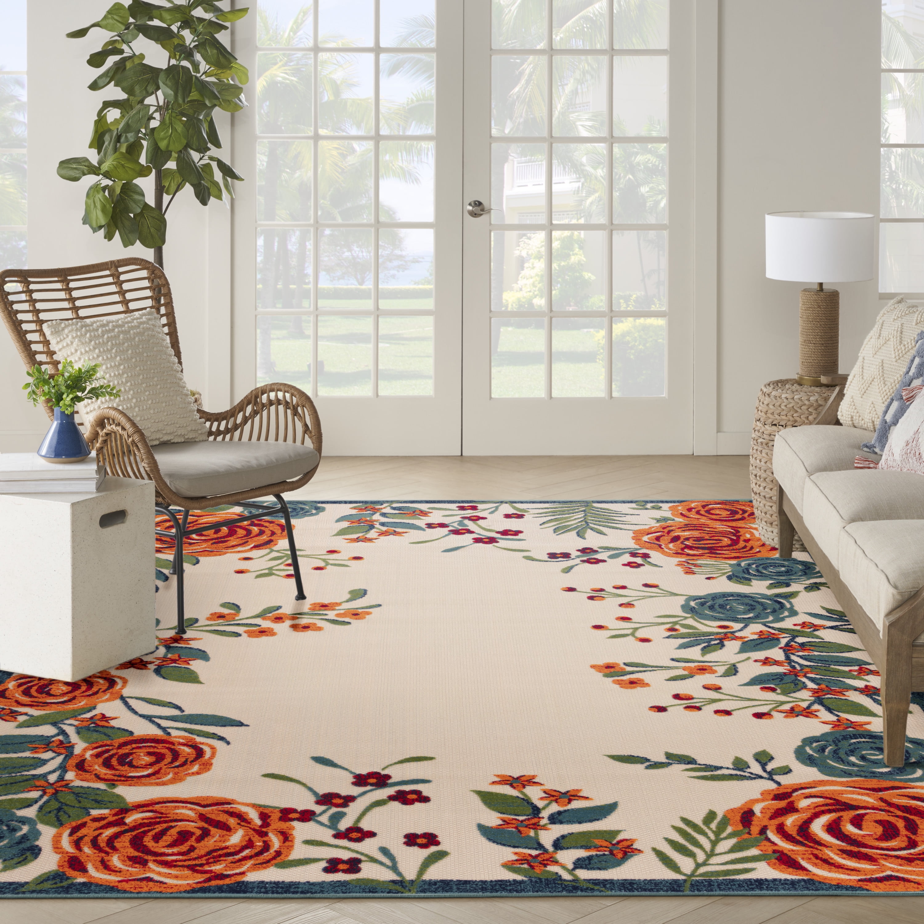 Nourison Aloha Indoor/Outdoor Ivory Multicolor 12' x 15' Area Rug