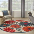 thumbnail image 1 of Nourison Aloha Indoor/Outdoor Ivory Multicolor 7'10" x Round Area Rug (8 Round), 1 of 9