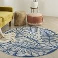 thumbnail image 1 of Nourison Aloha Indoor/Outdoor Ivory/Navy 4' x round Area Rug, (4 Round), 1 of 9
