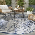 thumbnail image 1 of Nourison Aloha Indoor/Outdoor Ivory/Navy 7'10" x ROUND Area Rug, (8 Round), 1 of 9