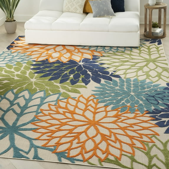 Nourison Aloha Indoor/Outdoor Multicolor 12' x 15' Area Rug, (12x15)