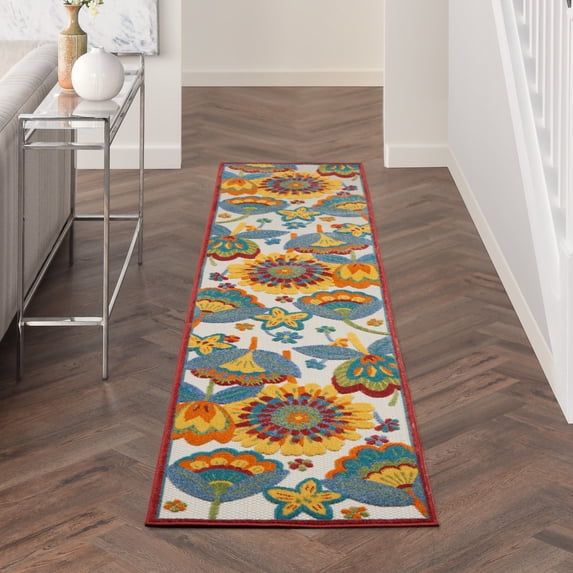 Nourison Aloha Indoor/Outdoor Multicolor 2'3" x 12' Area Rug, (2x12)