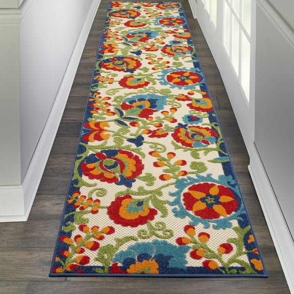 Nourison Aloha Indoor/Outdoor Multicolor 2'3" x 12' Area Rug, (2x12)