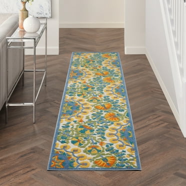 Nourison Aloha Indoor/Outdoor Multicolor 2'3" x 12' Area Rug, (2x12)