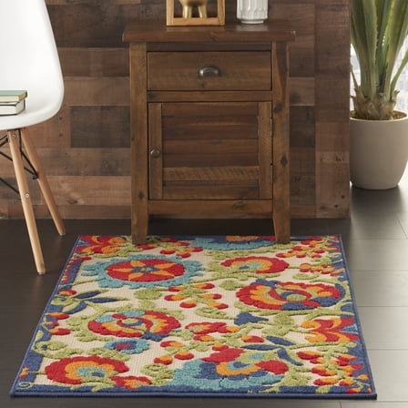Nourison Aloha Indoor/Outdoor Multicolor 2'8" x 4' Area Rug, (3x4)