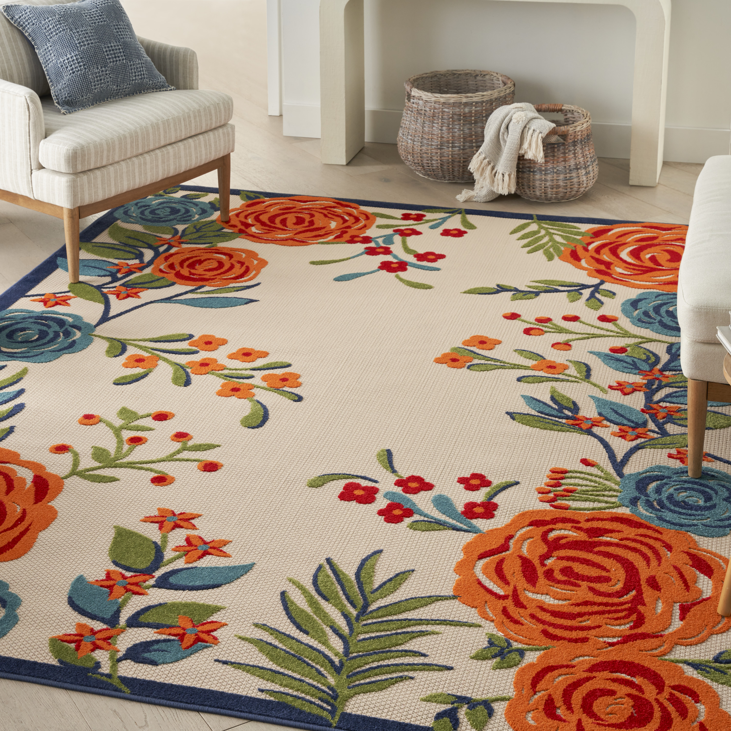 Nourison Aloha Indoor Outdoor Multicolor 3 6 X 5 6 Area Rug 4x6 