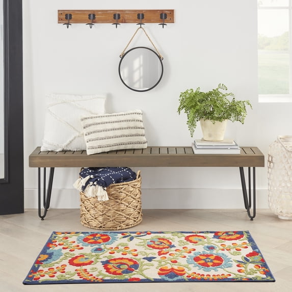 Nourison Aloha Indoor/Outdoor Multicolor 3' x 5' Area Rug, (3x5)