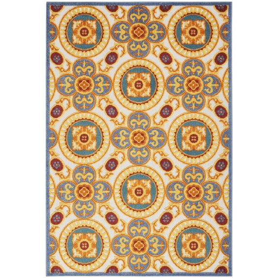 Nourison Aloha Indoor/Outdoor Multicolor 5'3" x 7'5" Area Rug, (5x7)