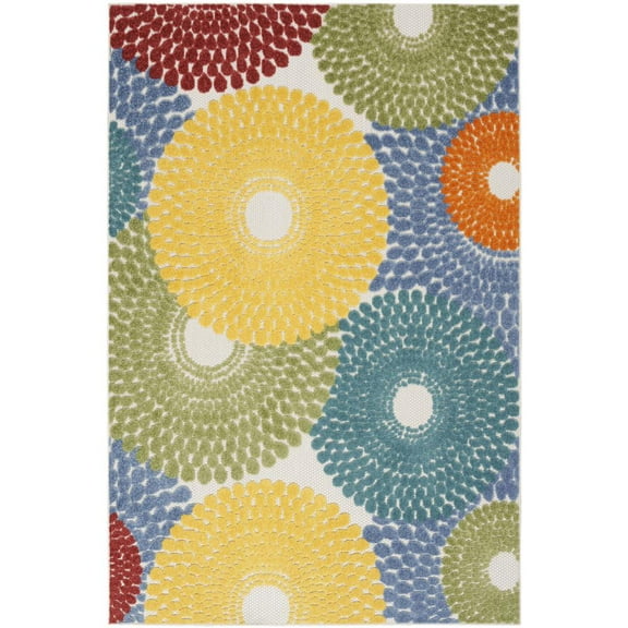 Nourison Aloha Indoor/Outdoor Multicolor 6' x 9' Area Rug, (6x9)