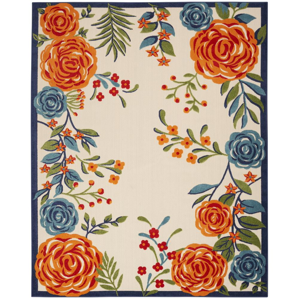 Multicolor Floral Synthetic Reversible 6' x 9' Area Rug