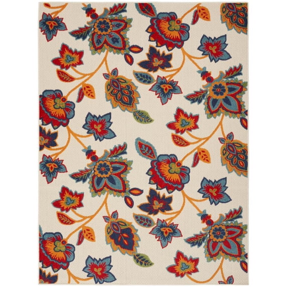 Nourison Aloha Indoor/Outdoor Multicolor 7'10" x 10'6" Area Rug, (8x11)