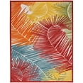 thumbnail image 1 of Nourison 7'10" x 9'10" Aloha Oversized Tropical Palms Flatweave Indoor Outdoor Area Rug Multicolor, 1 of 10