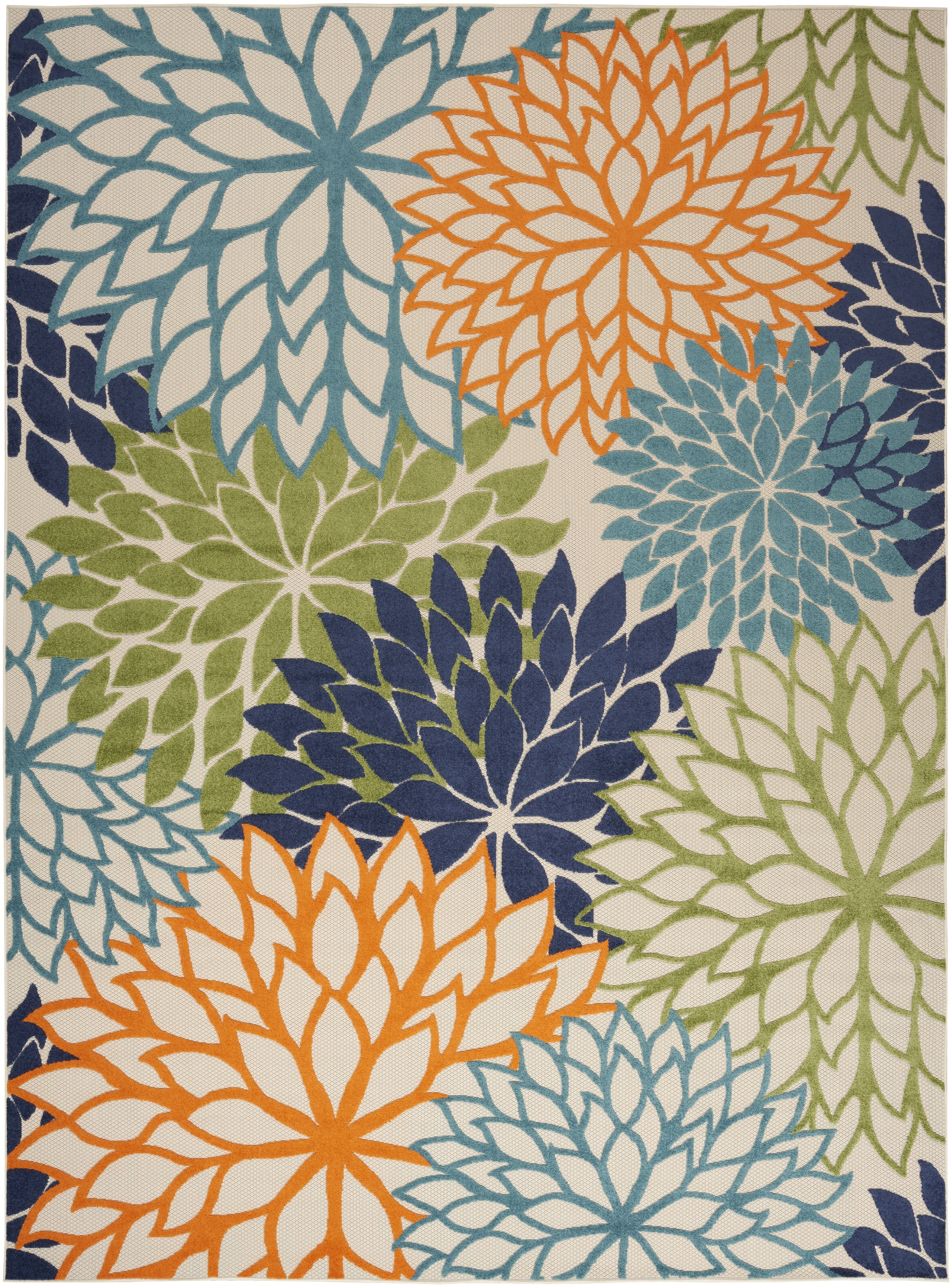 Nourison Aloha Floral 9' x 12' Multicolor Tropical Indoor/Outdoor Area Rug