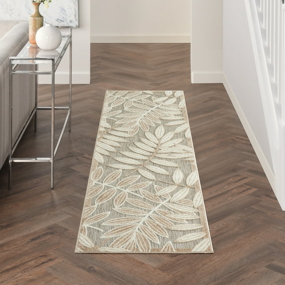 Nourison Aloha Indoor/Outdoor Natural 2'3" x 8' Area Rug, (2x8)